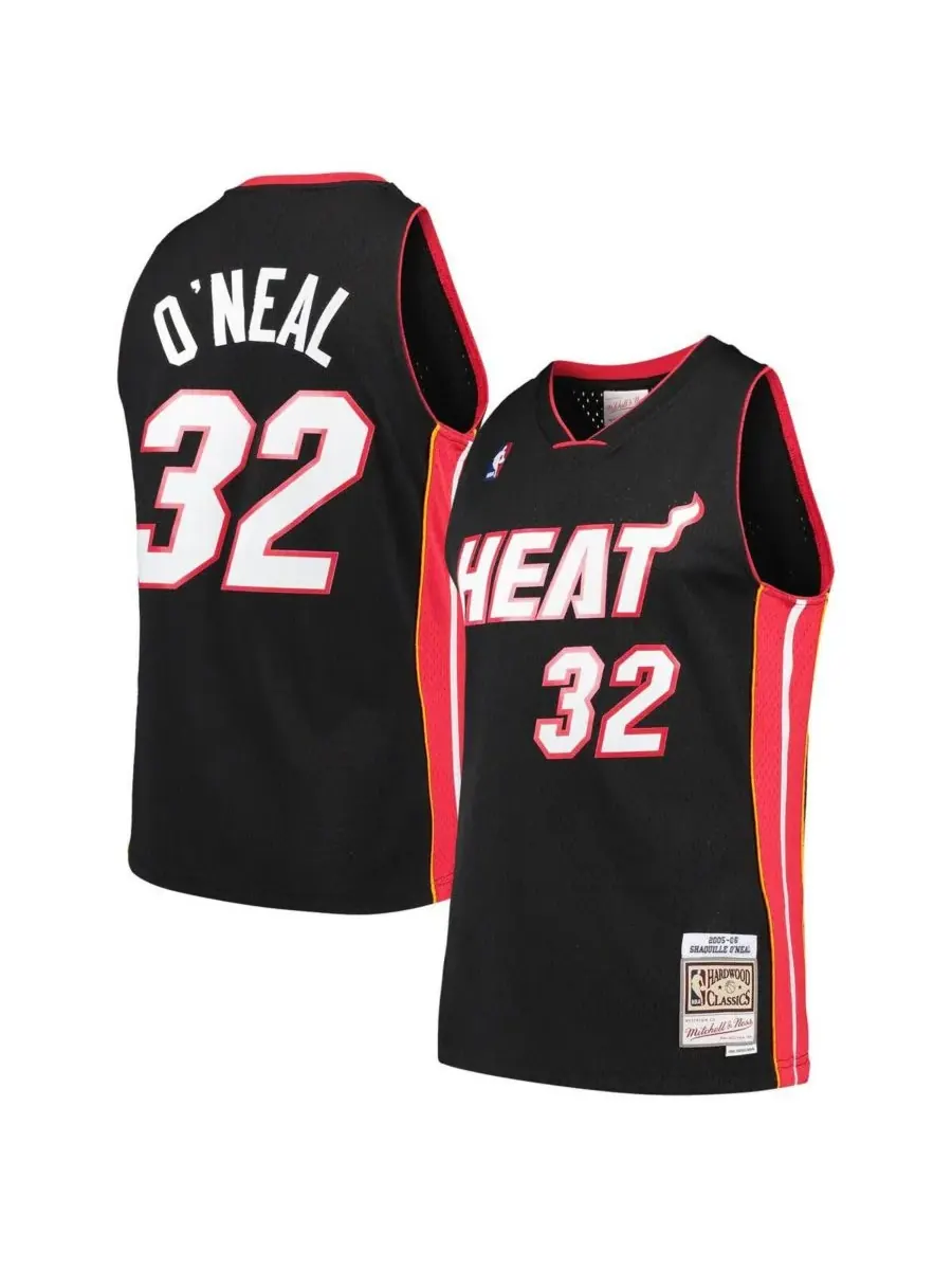 Mitchell & Ness Мужская и женская футболка Шакила О'Нила Miami Heat Hardwood Classics Swingman