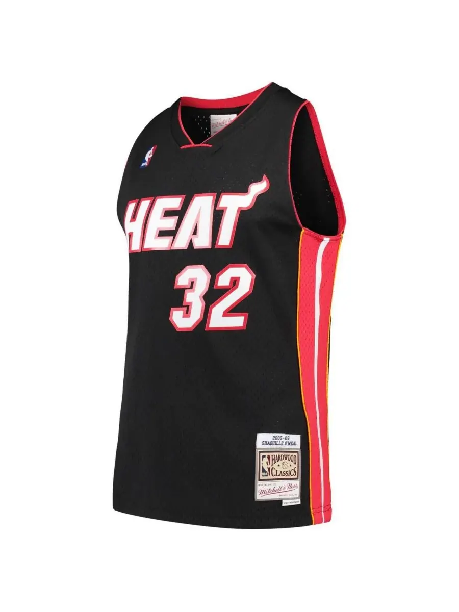 Mitchell & Ness Мужская и женская футболка Шакила О'Нила Miami Heat Hardwood Classics Swingman — изображение 2 из 2, черный