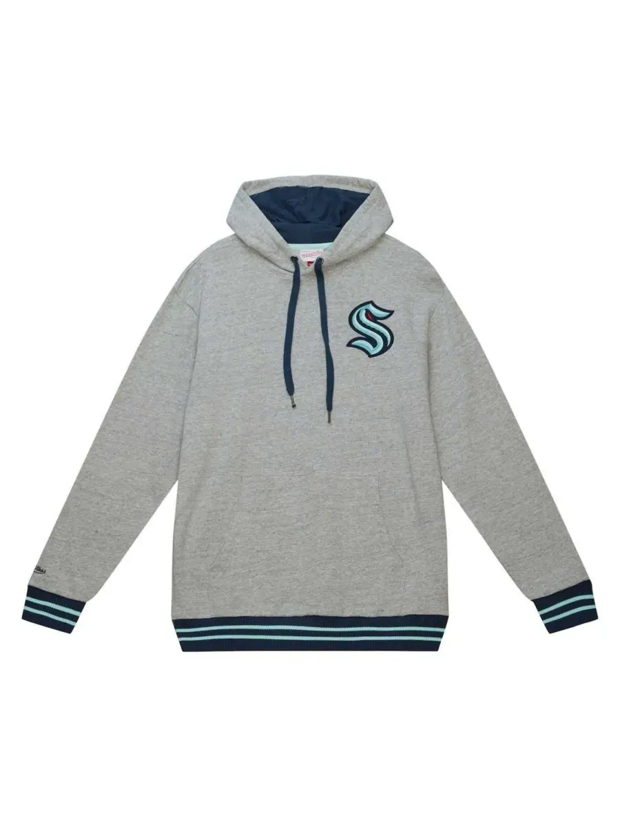 Mitchell & Ness Мужская толстовка с капюшоном Seattle Kraken Classic French Terry серого цвета из — изображение 2 из 2, серый