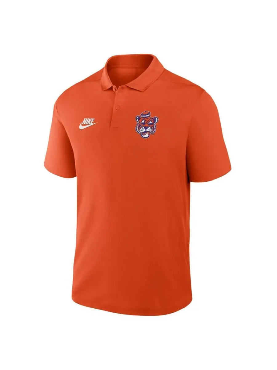 Nike Мужская оранжевая поло-рубашка Clemson Tigers Primetime Victory Legacy Vault Logo Performance — изображение 2 из 3
