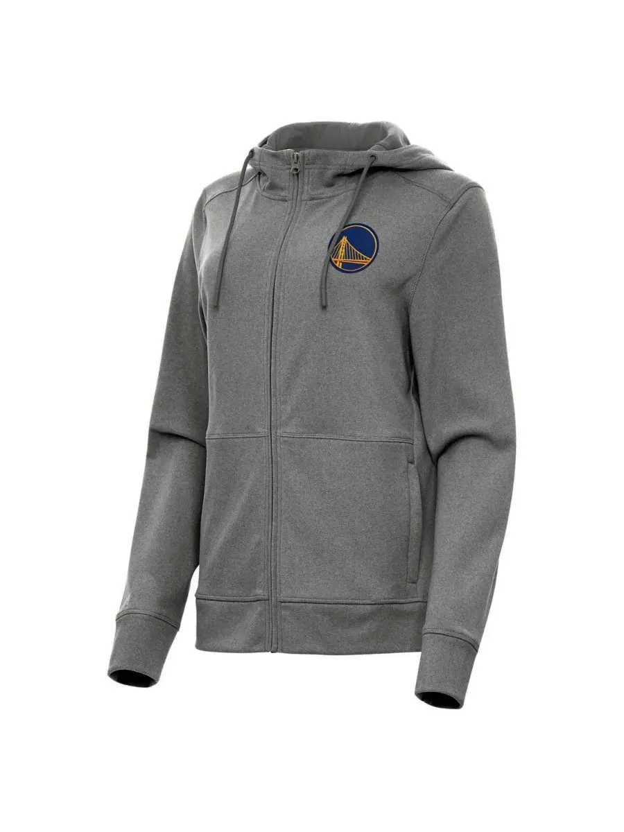 Женская куртка-худи на молнии Heather Charcoal Golden State Warriors Seeker Antigua — изображение 1 из 1, темно-серый