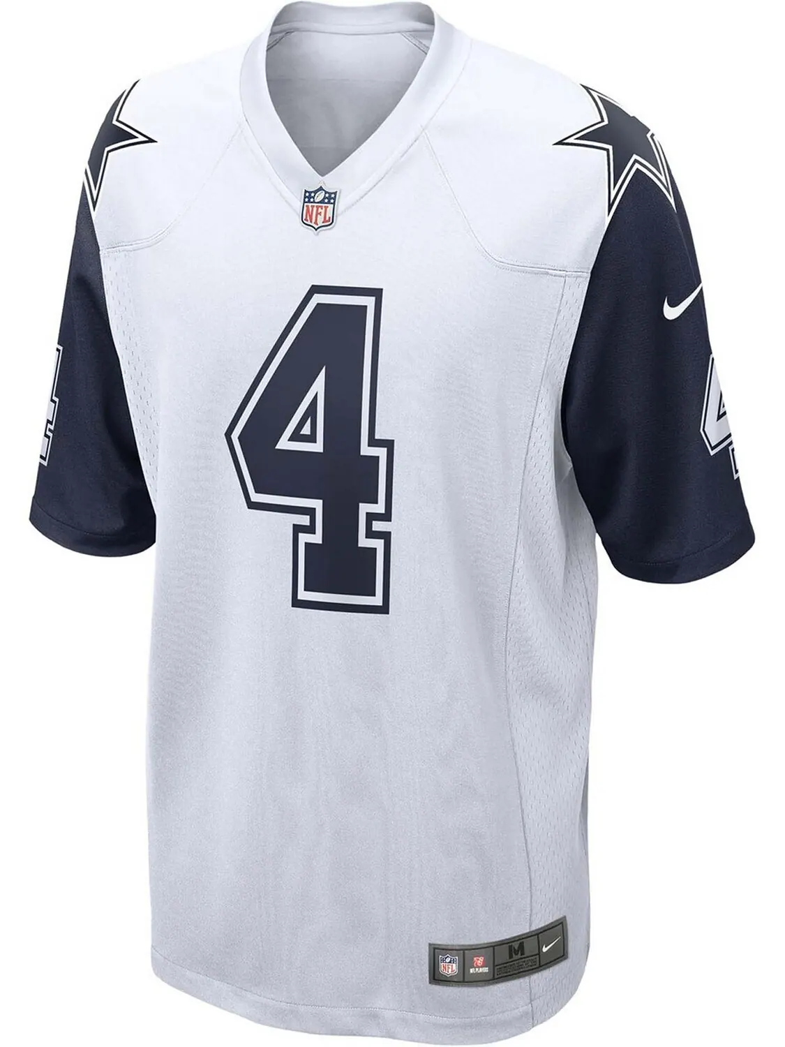 Мужская футболка dak prescott white dallas cowboys alternate game jersey Nike — изображение 3 из 3, белый