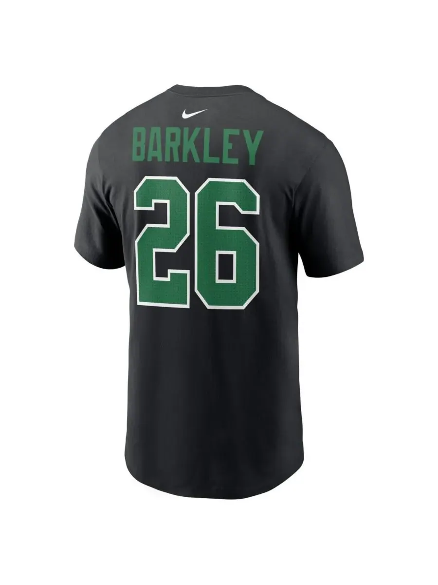 Nike Мужская черная футболка с именем и номером игрока команды Philadelphia Eagles Сакуона Баркли — изображение 3 из 3