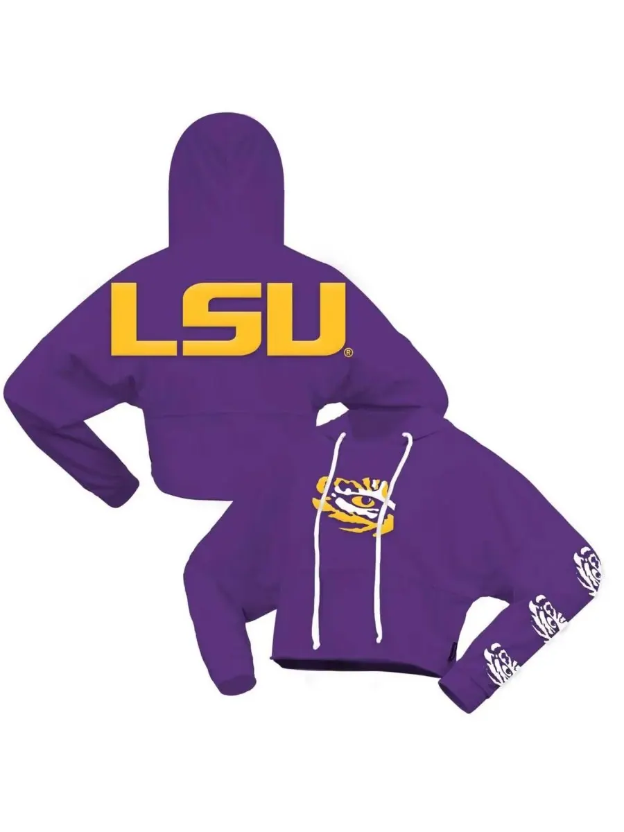Spirit Jersey Женская фиолетовая укороченная толстовка с капюшоном LSU Tigers — изображение 1 из 3, фиолетовый