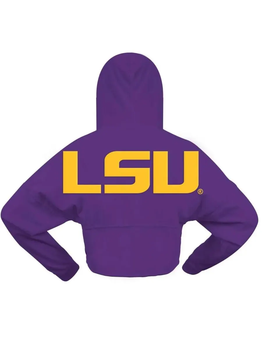 Spirit Jersey Женская фиолетовая укороченная толстовка с капюшоном LSU Tigers — изображение 2 из 3, фиолетовый