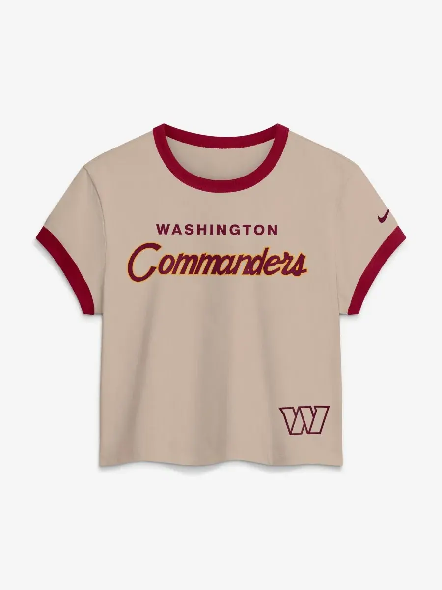Футболка укороченная с принтом Washington Commanders Nike — изображение 1 из 2, кремовый бордовый