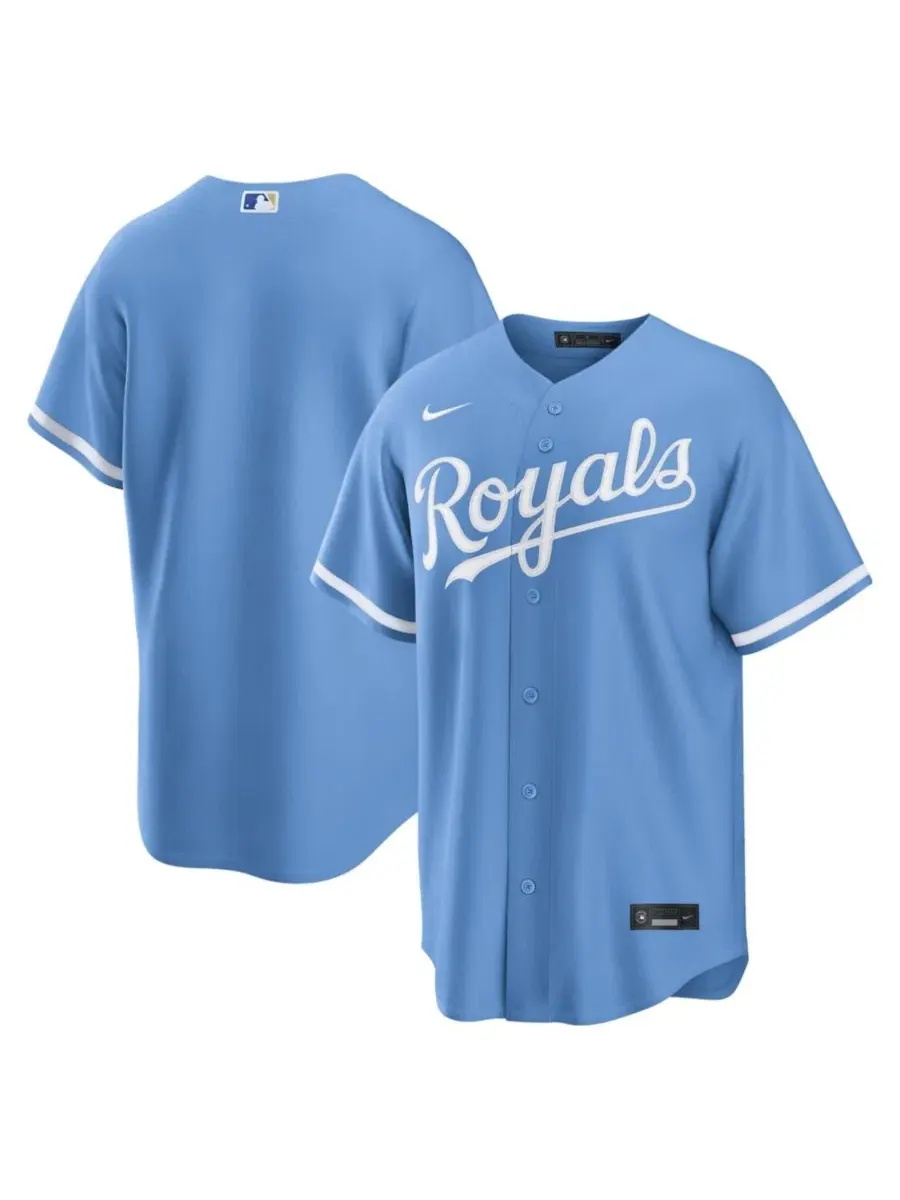 Мужская реплика джерси Kansas City Royals Alternate с принтом Nike — изображение 1 из 3, светлый синий