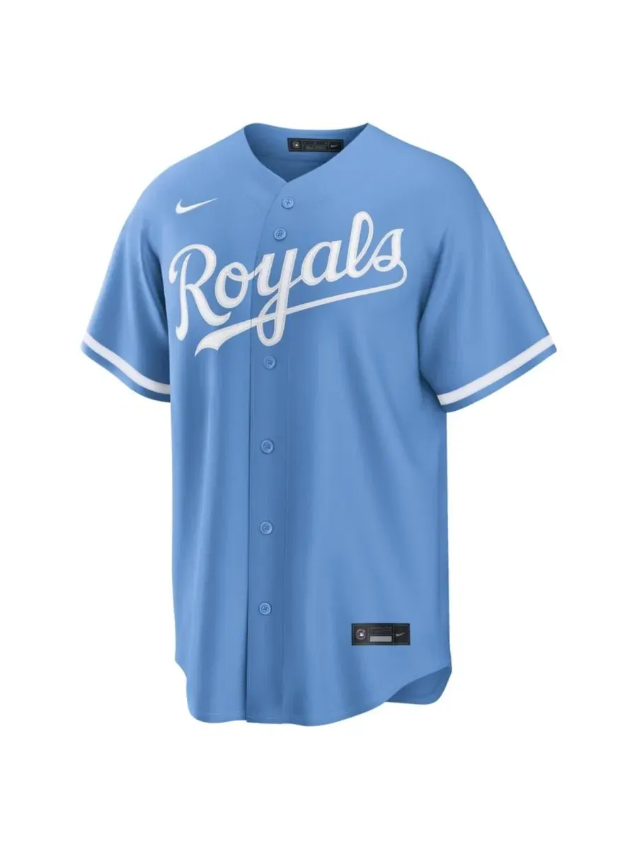 Мужская реплика джерси Kansas City Royals Alternate с принтом Nike — изображение 3 из 3, светлый синий