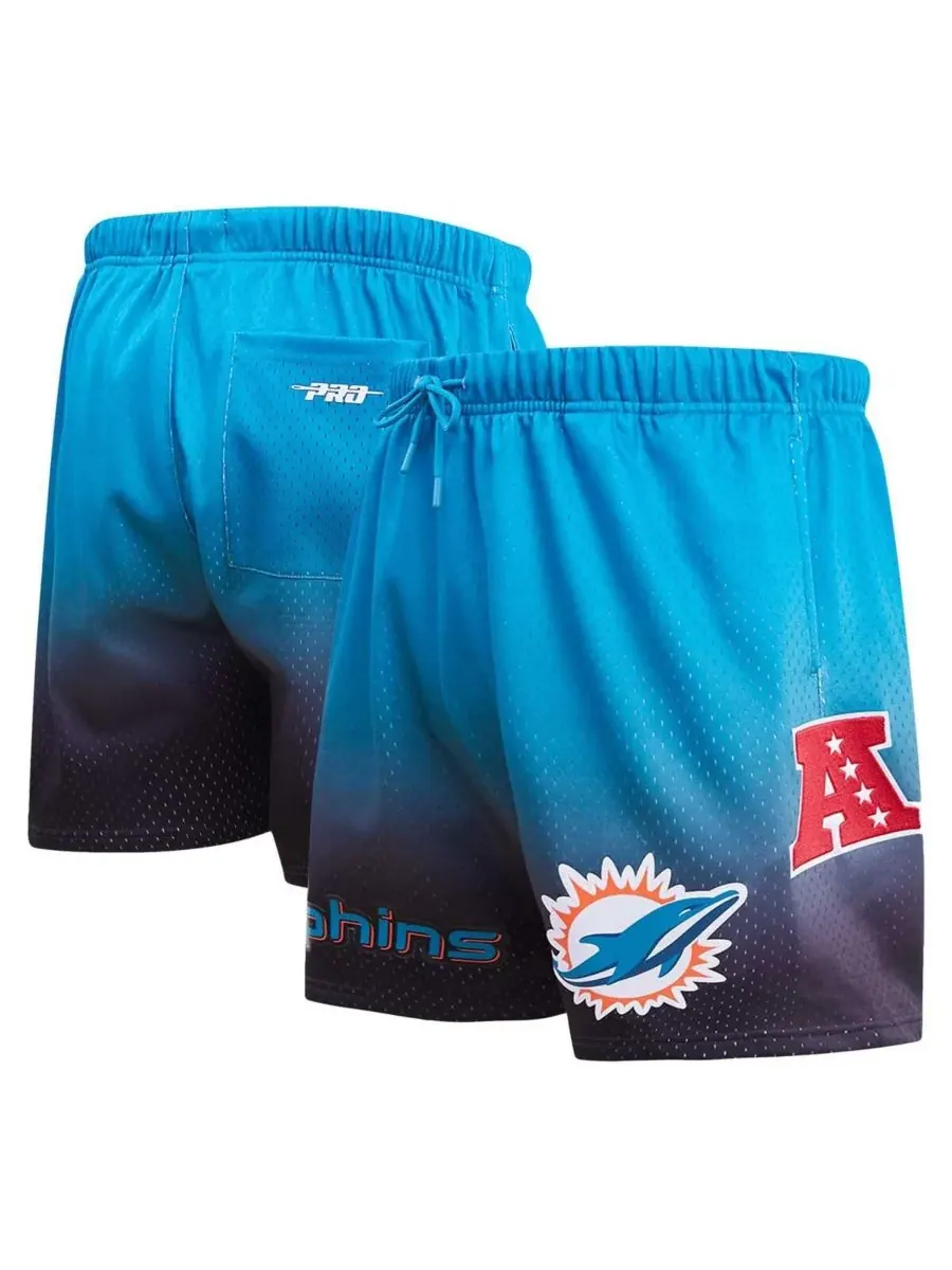Pro Standard Мужские черные, бирюзовые сетчатые шорты Miami Dolphins с эффектом омбре — изображение 1 из 1, черный голубой