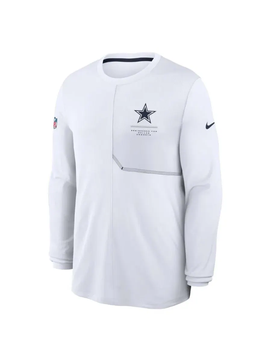 Лонгслив с длинным рукавом Dallas Cowboys Sideline Coaches UV Dri-FIT Nike — изображение 2 из 3, белый