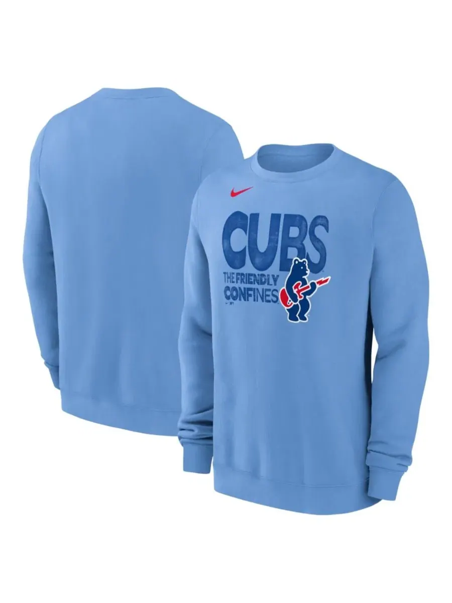 Свитшот с длинным рукавом Electric Bear Chicago Cubs Nike — изображение 1 из 2, светлый синий