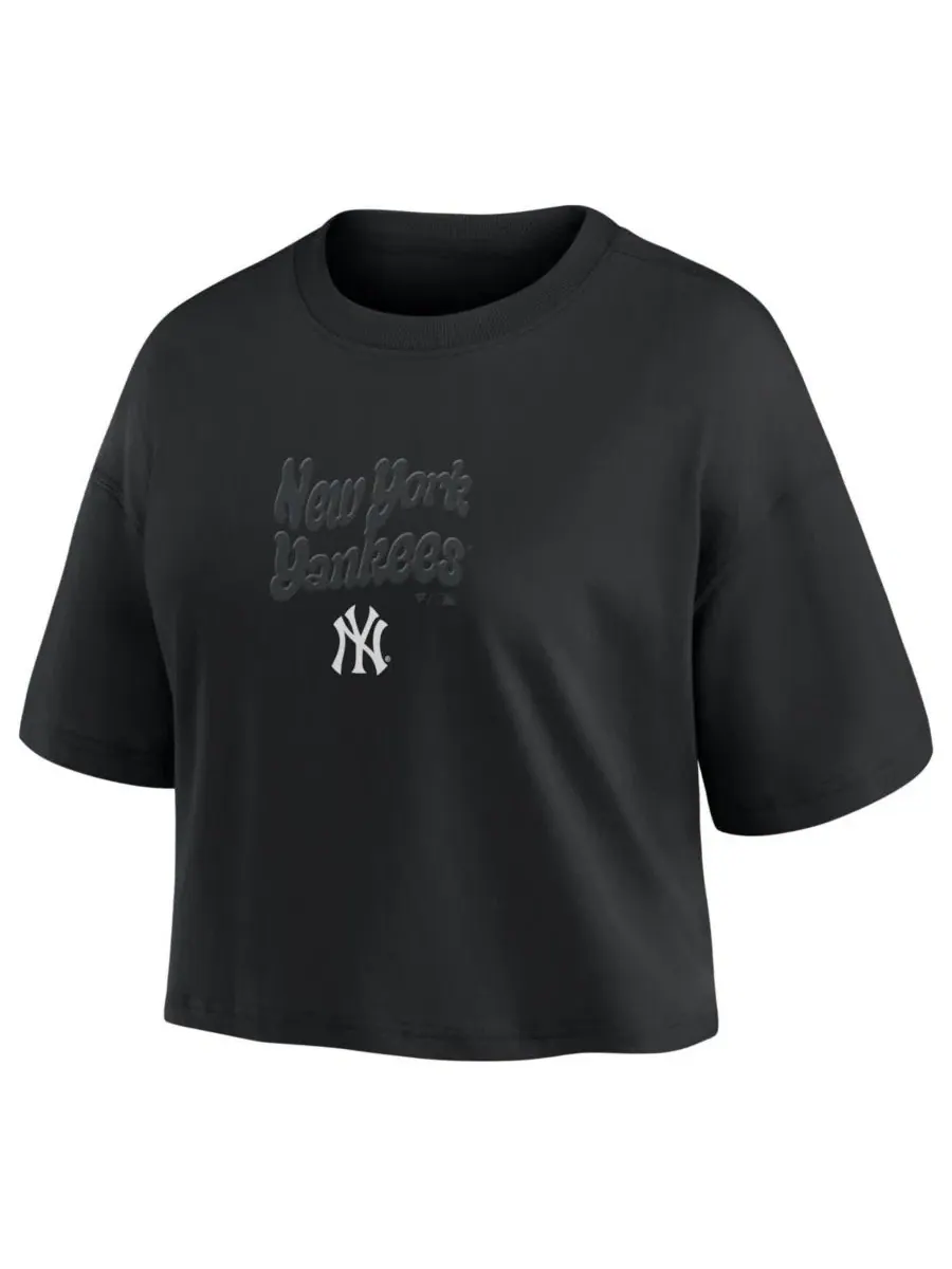 Женский укороченный топ с принтом New York Yankees Fanatics — изображение 2 из 3, черный
