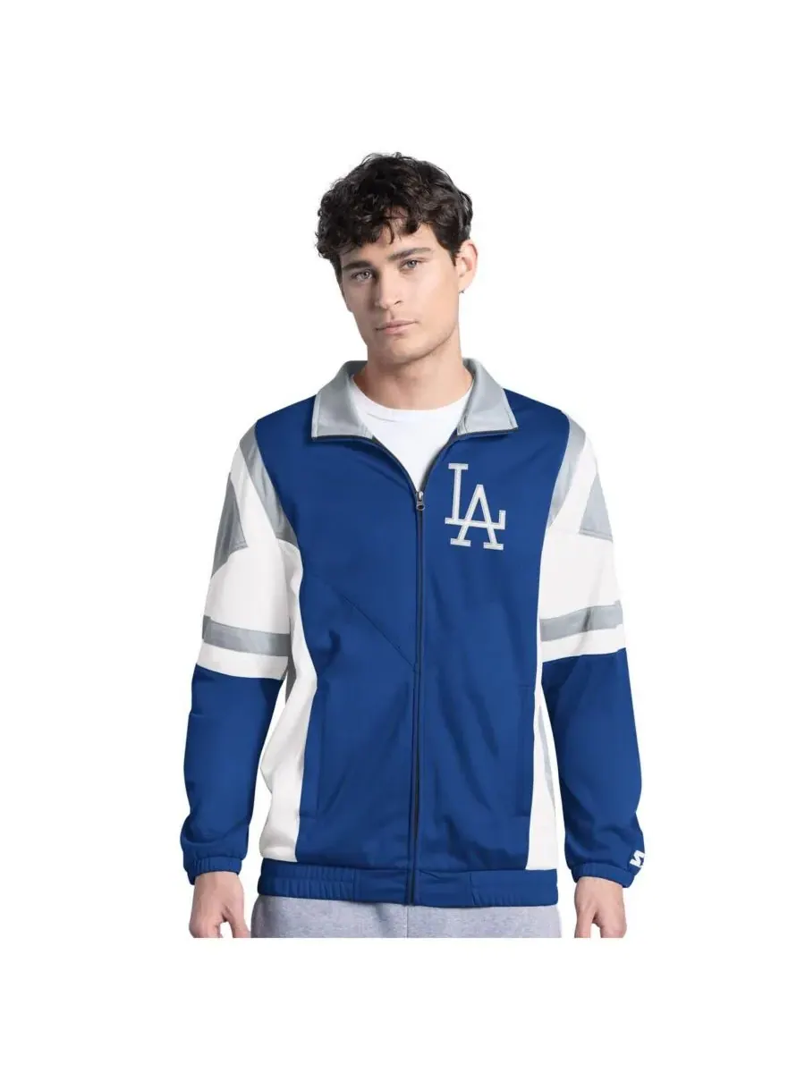 Starter Мужская спортивная куртка на молнии Los Angeles Dodgers Contender Tricot королевского — изображение 1 из 2, серый