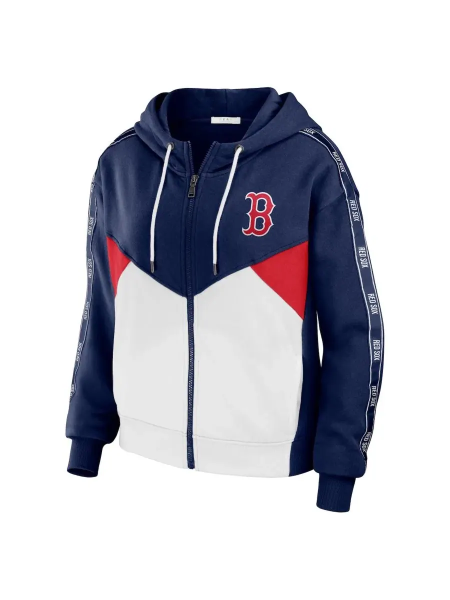 Худи с полной застежкой-молнией с принтом Boston Red Sox WEAR by Erin Andrews — изображение 2 из 3, темно-синий