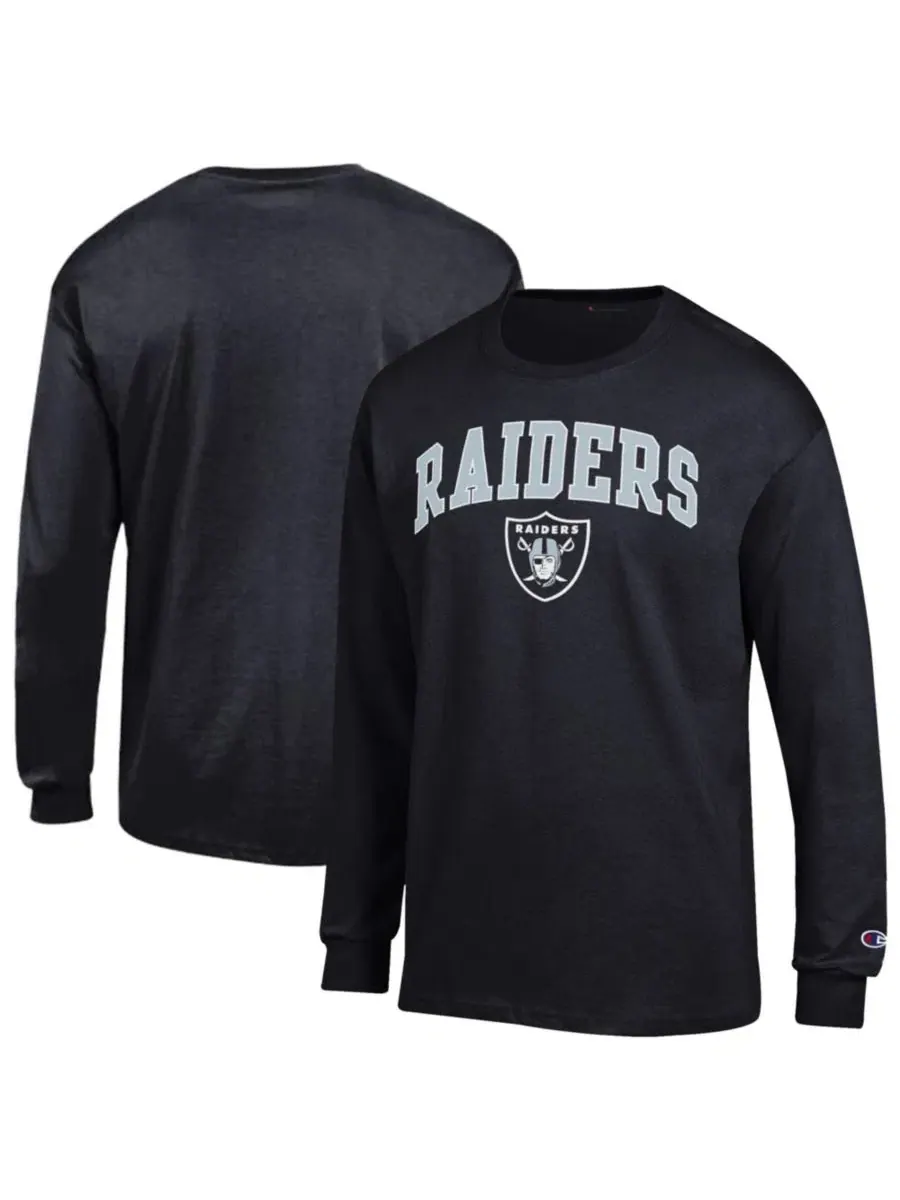 Футболка с длинным рукавом Arch Over Logo Las Vegas Raiders Champion — изображение 1 из 3, черный