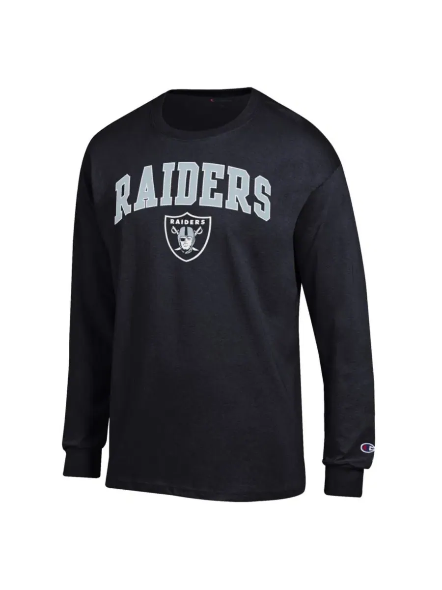 Футболка с длинным рукавом Arch Over Logo Las Vegas Raiders Champion — изображение 3 из 3, черный