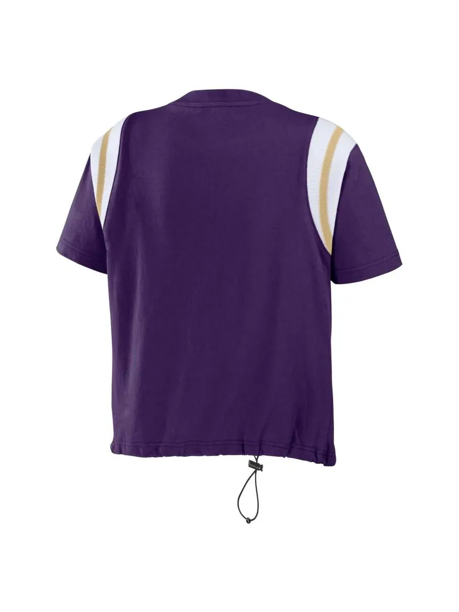 Футболка женская с принтом Baltimore Ravens, модель Cinched Color Block WEAR by Erin Andrews — изображение 3 из 3, фиолетовый