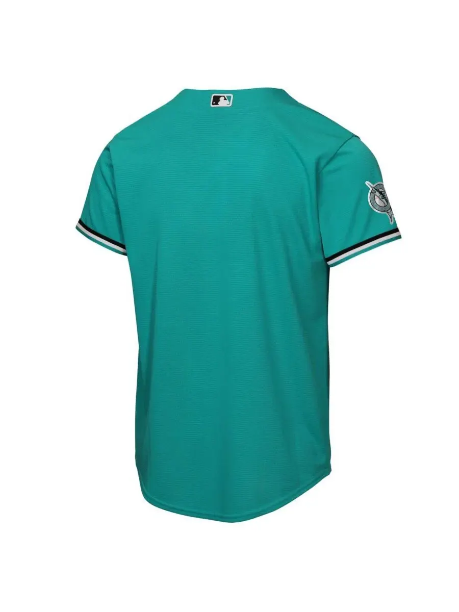 Бейсбольная джерси с коротким рукавом Teal Miami Marlins Alternate Stadium Nike — изображение 3 из 3, бирюзовый