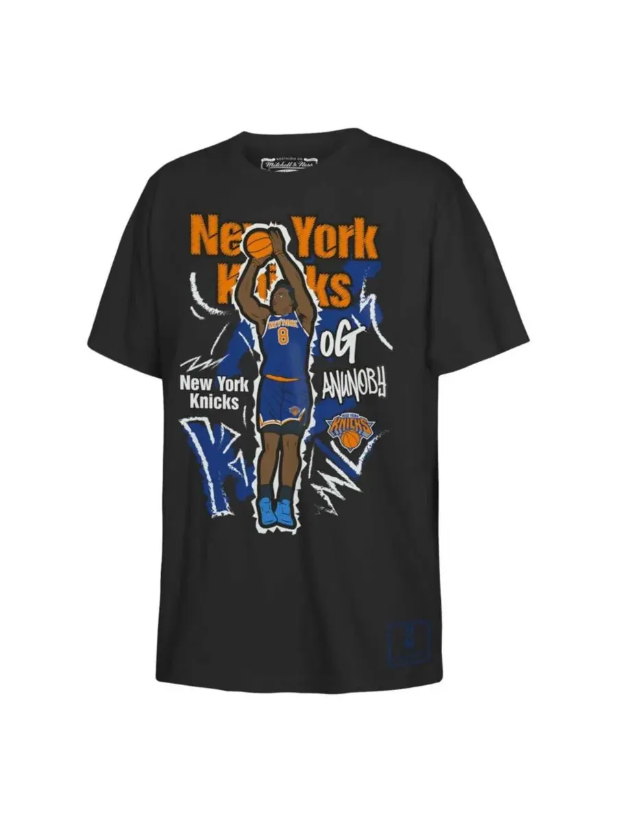 Футболка с принтом OG Anunoby New York Knicks Chalked Up Mitchell & Ness — изображение 1 из 1, черный