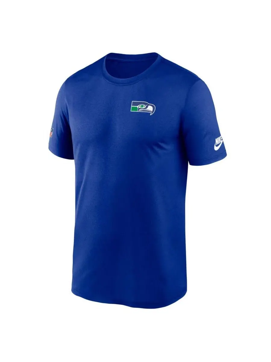 Мужская футболка с коротким рукавом с логотипом Seattle Seahawks Nike — изображение 2 из 3, королевский