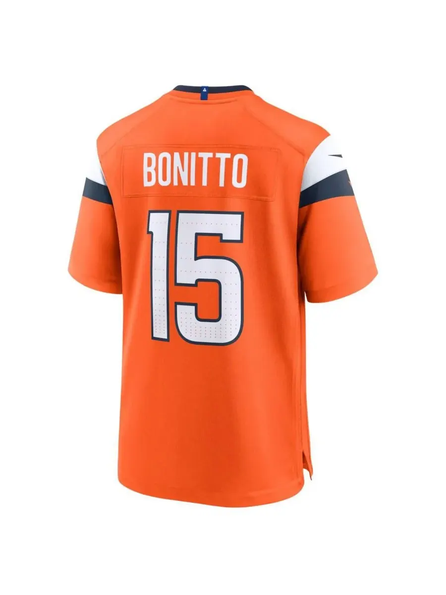 Nike Мужская оранжевая игровая футболка команды Denver Broncos от Ника Бонитто — изображение 2 из 3, оранжевый