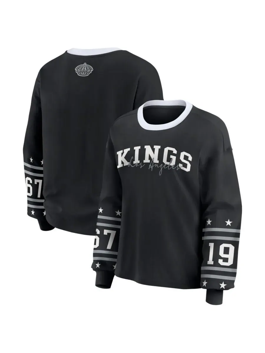 WEAR by Erin Andrews Женская черная спортивная футболка с длинными рукавами Los Angeles Kings — изображение 1 из 3, черный