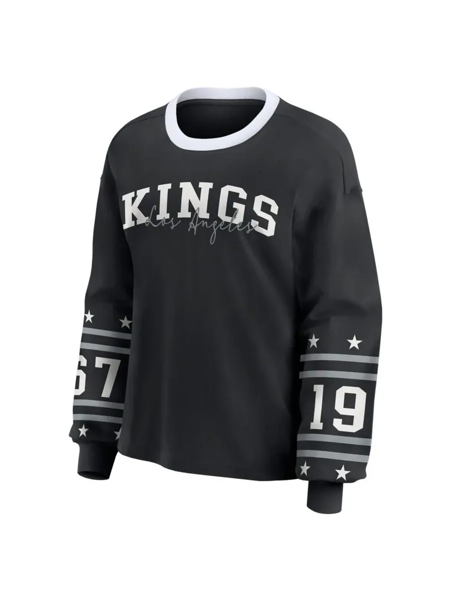 WEAR by Erin Andrews Женская черная спортивная футболка с длинными рукавами Los Angeles Kings — изображение 2 из 3, черный