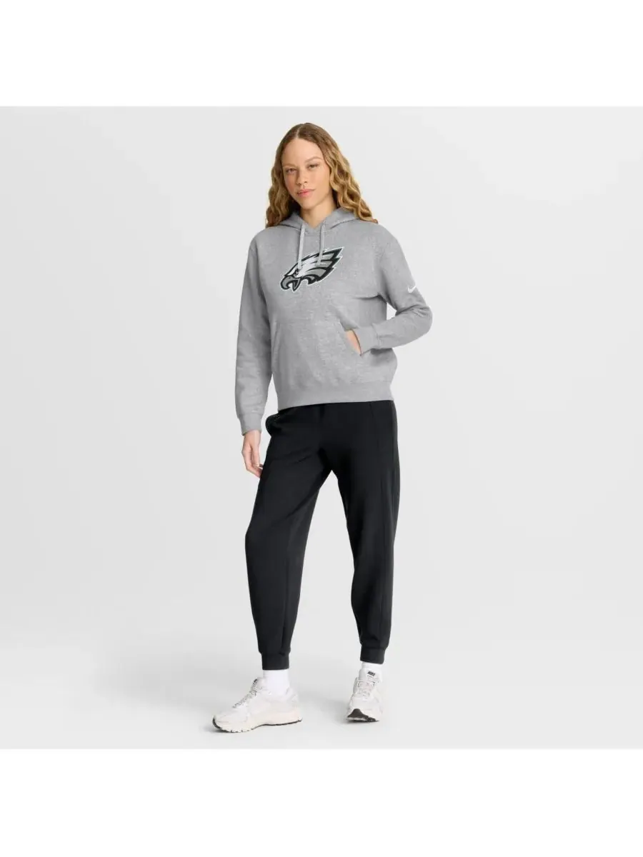 Nike Женская флисовая толстовка с капюшоном цвета «Хизер Грей» с символикой клуба «Филадельфия Иглз» — изображение 3 из 3