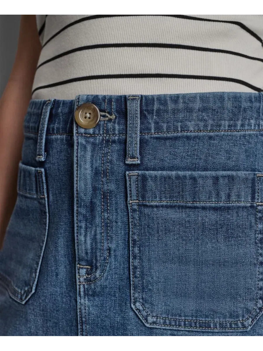 Юбка-трапеция мини с принтом DKNY Jeans, Amsterdam Wash — изображение 6 из 8