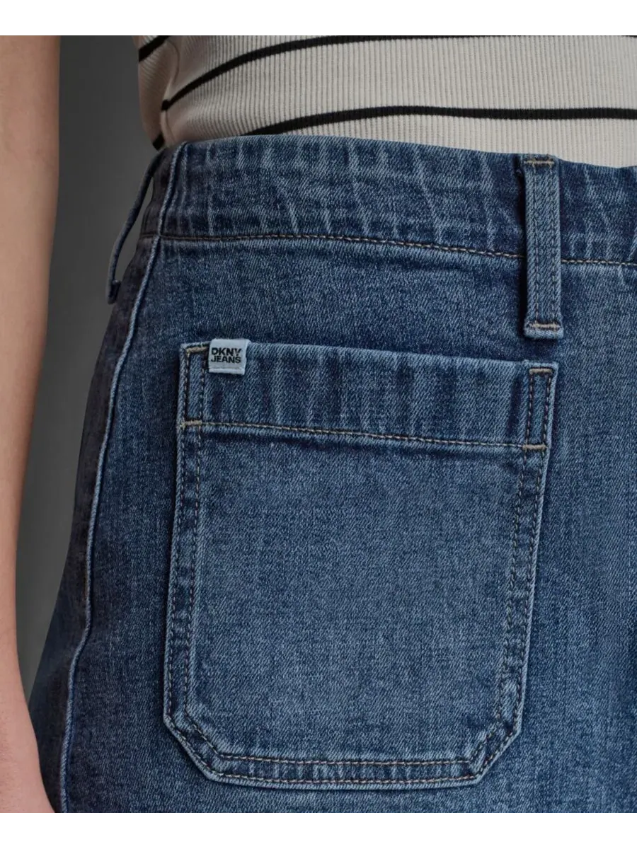 Юбка-трапеция мини с принтом DKNY Jeans, Amsterdam Wash — изображение 7 из 8