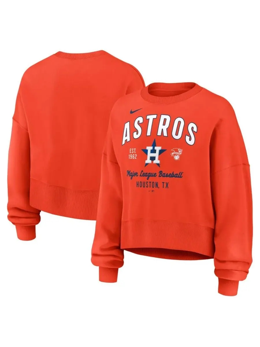 Nike Женская оранжевая толстовка с высоким голенищем и принтом Houston Astros — изображение 1 из 3, оранжевый