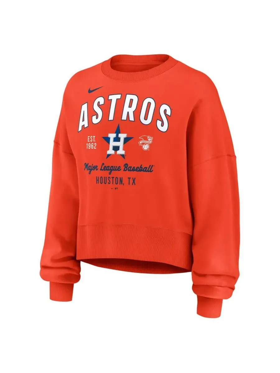 Nike Женская оранжевая толстовка с высоким голенищем и принтом Houston Astros — изображение 2 из 3, оранжевый
