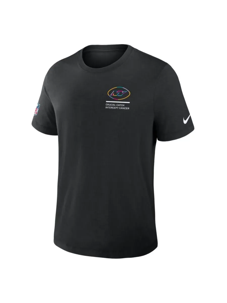 Nike Мужская черная футболка New York Jets 2025 NFL Crucial Catch Tri-Blend Dri-FIT — изображение 5 из 5, черный