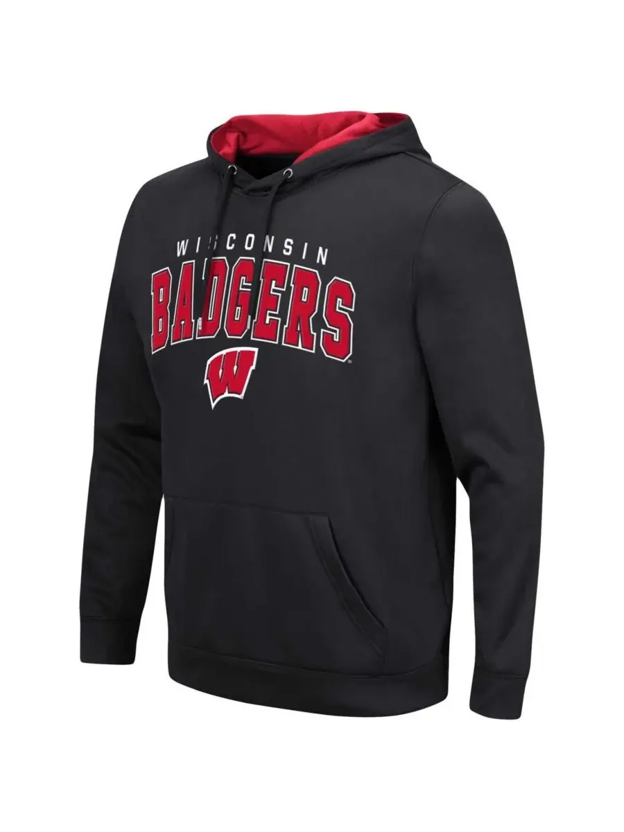 Мужская толстовка с капюшоном Wisconsin Badgers Resistance Colosseum — изображение 2 из 3, черный
