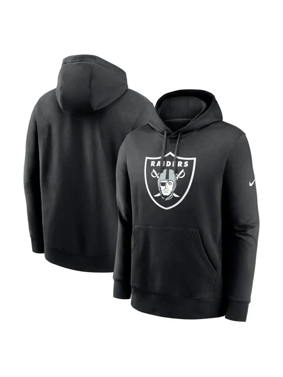 Nike Мужская черная толстовка с капюшоном и логотипом клуба Las Vegas Raiders — изображение 1 из 3, черный