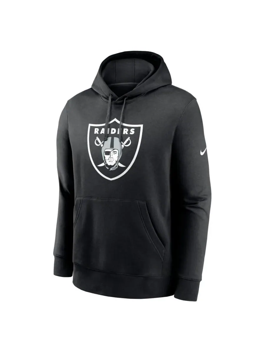 Nike Мужская черная толстовка с капюшоном и логотипом клуба Las Vegas Raiders — изображение 3 из 3, черный