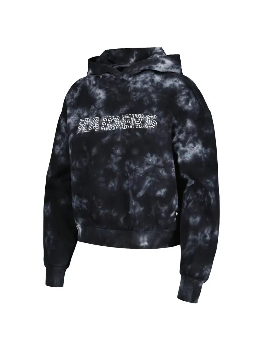 The Wild Collective Женская черная укороченная толстовка с капюшоном Las Vegas Raiders с принтом — изображение 2 из 3, черный