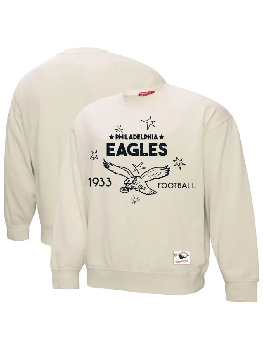 Fanatics Женская кремовая толстовка-пуловер большого размера с символикой Philadelphia Eagles и — изображение 1 из 3, бежевый