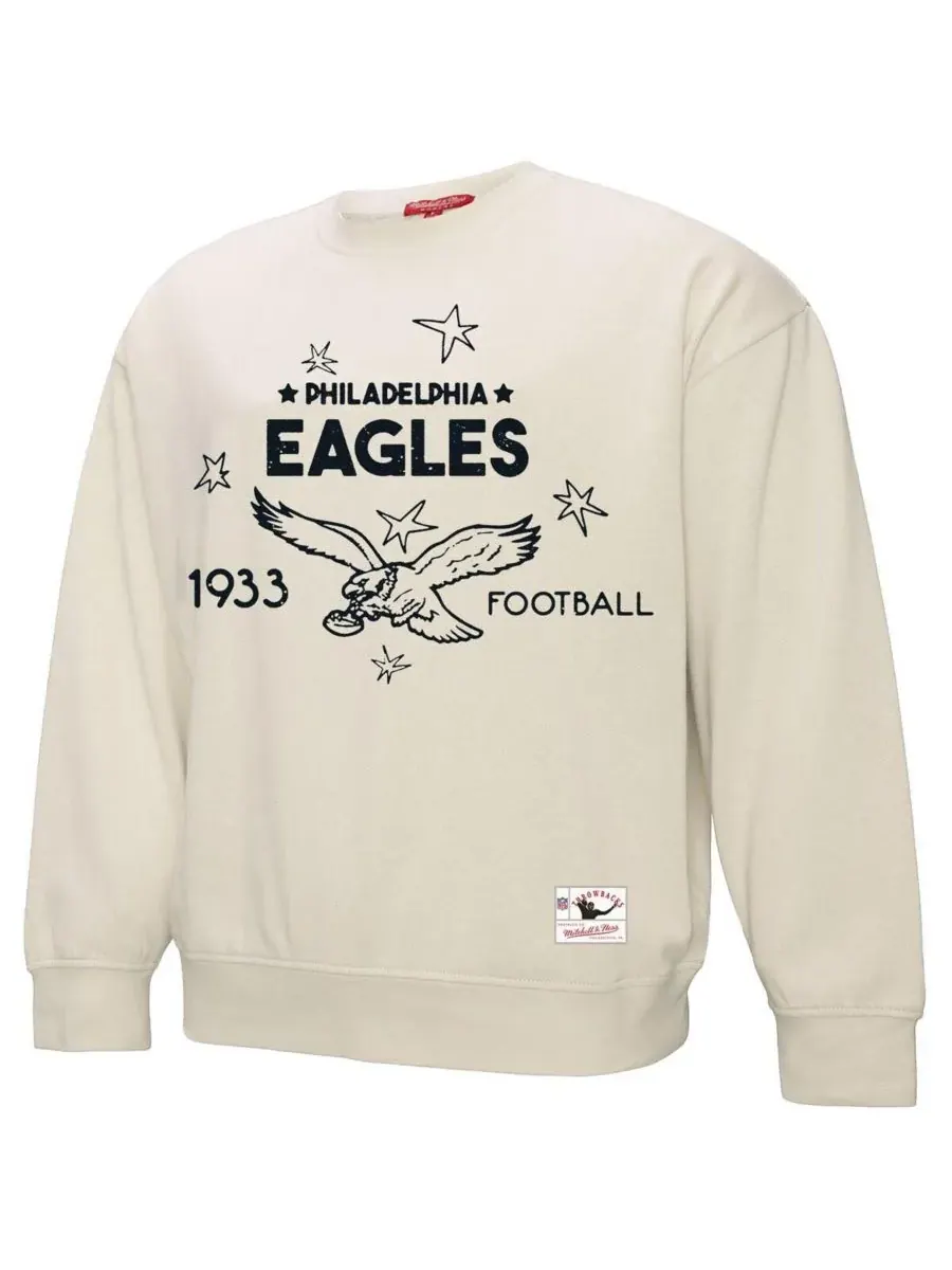 Fanatics Женская кремовая толстовка-пуловер большого размера с символикой Philadelphia Eagles и — изображение 3 из 3, бежевый