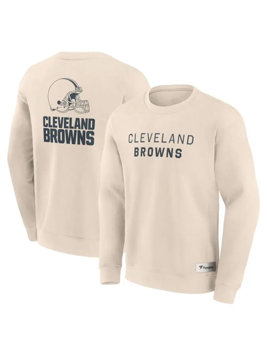 Fanatics Мужская кремовая толстовка с надписью Cleveland Browns Elements Future Ground — изображение 1 из 3, бежевый