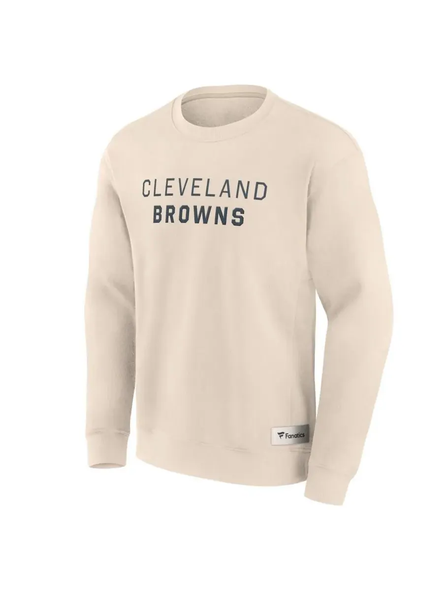 Fanatics Мужская кремовая толстовка с надписью Cleveland Browns Elements Future Ground — изображение 2 из 3, бежевый