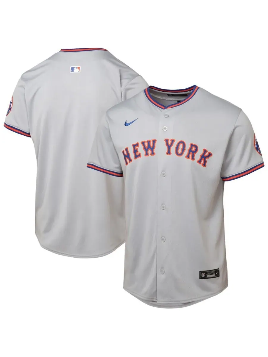 Nike Большая серая детская футболка New York Mets Road Limited для мальчиков и девочек — изображение 1 из 3, серый