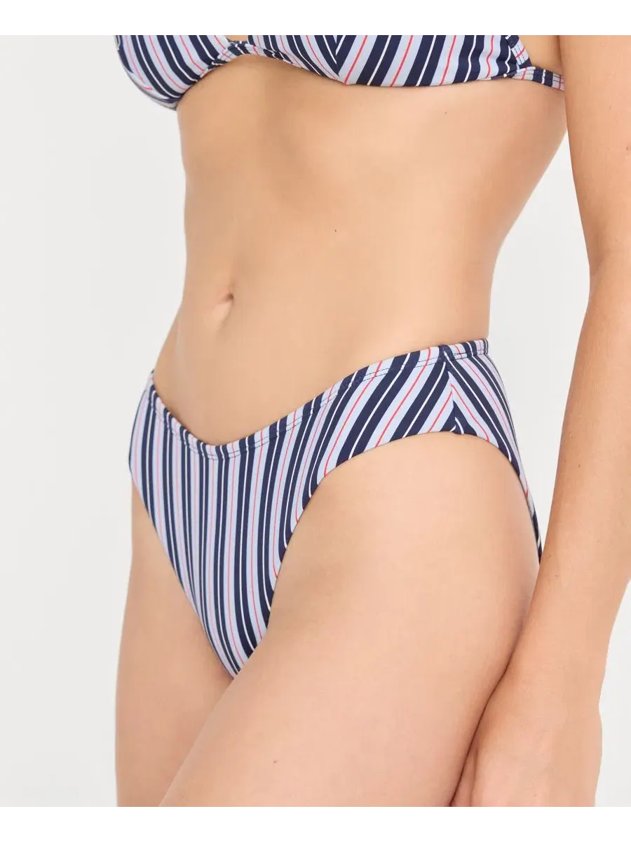 Плавки бикини с полосатым матовым покрытием Good American, Americana Vertical Stripe — изображение 5 из 5