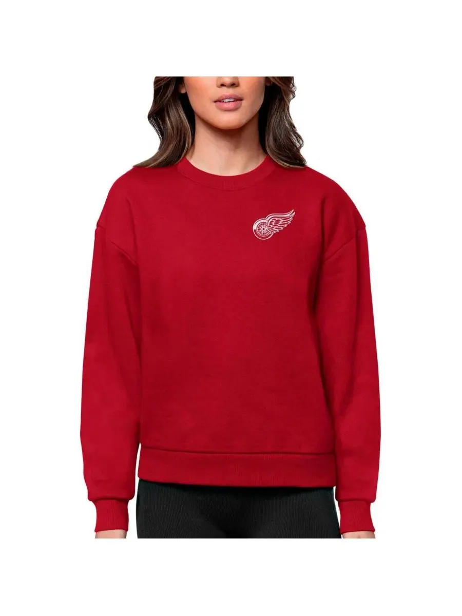 Женская красная толстовка с круглым вырезом и логотипом Detroit Red Wings Antigua — изображение 1 из 1, красный