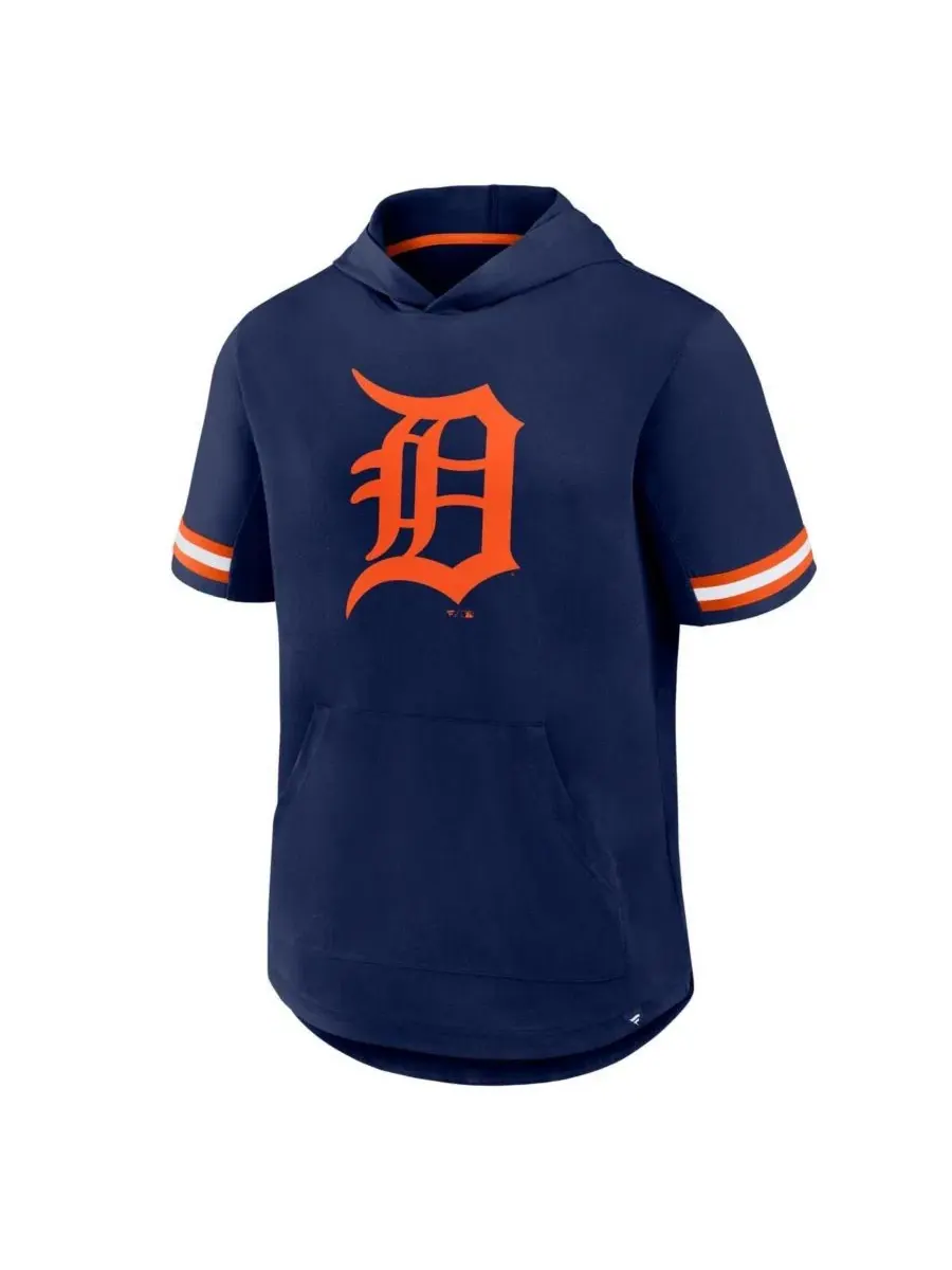 Мужская темно-синяя футболка с капюшоном Detroit Tigers Optimal Play Fanatics — изображение 4 из 6, темно-синий оранжевый