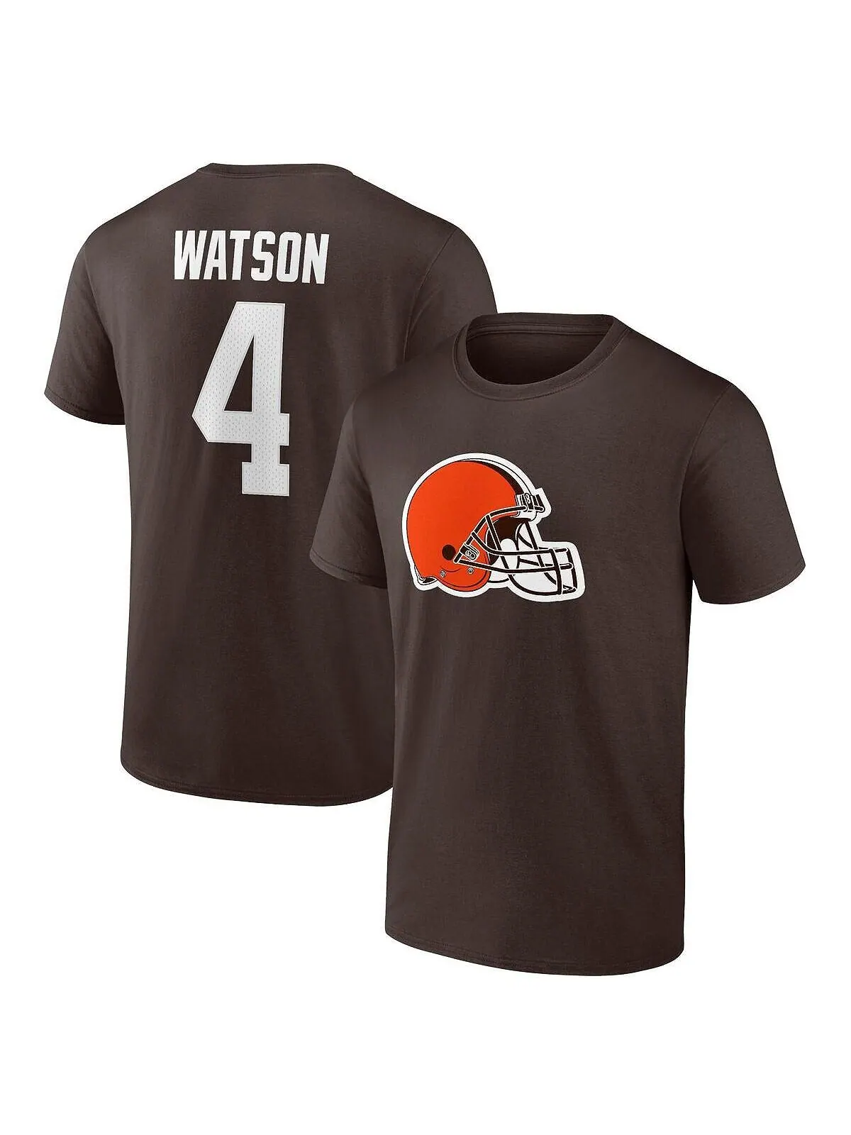 Мужская фирменная футболка deshaun watson brown cleveland browns player icon с именем и номером — изображение 1 из 2