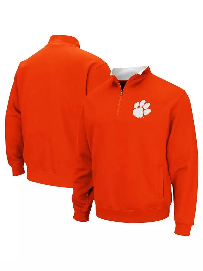 Мужская оранжевая толстовка Clemson Tigers Big and Tall Tortugas с застежкой-молнией на четверть