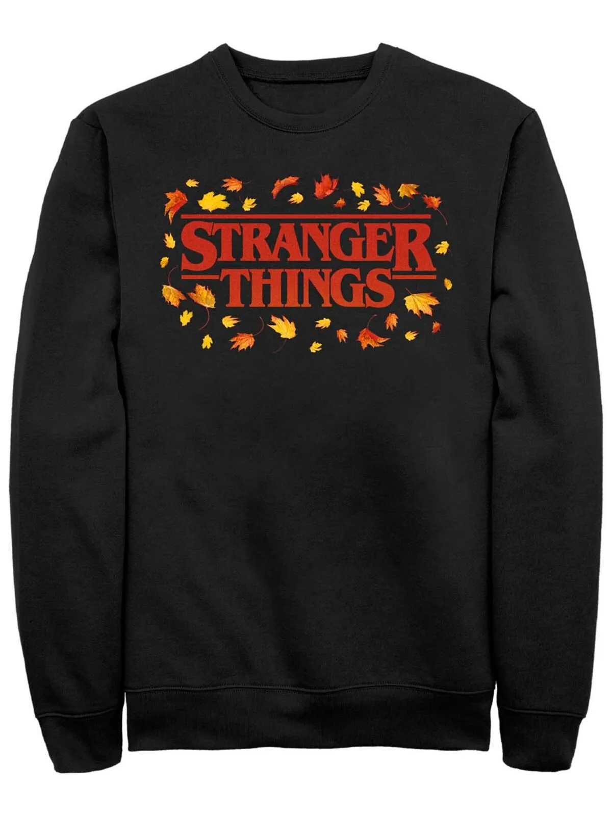 Мужской флисовый пуловер с круглым вырезом stranger things strange fall Fifth Sun — изображение 1 из 1, черный