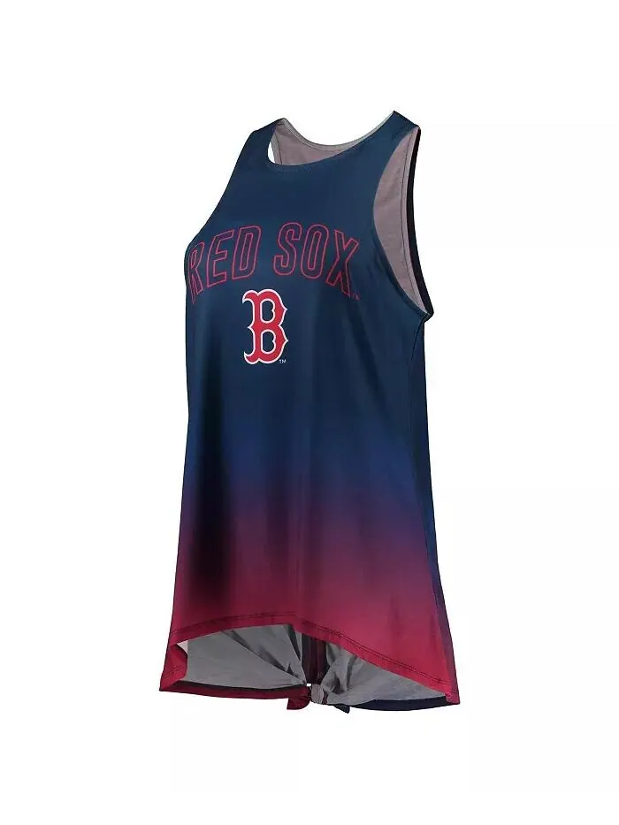 Женская темно-синяя майка Boston Red Sox с завязками на спине и открытой спиной Foco — изображение 2 из 3