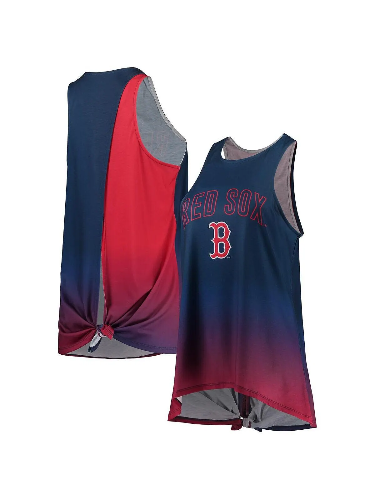 Женская темно-синяя майка Boston Red Sox с завязками на спине и открытой спиной FOCO — синий